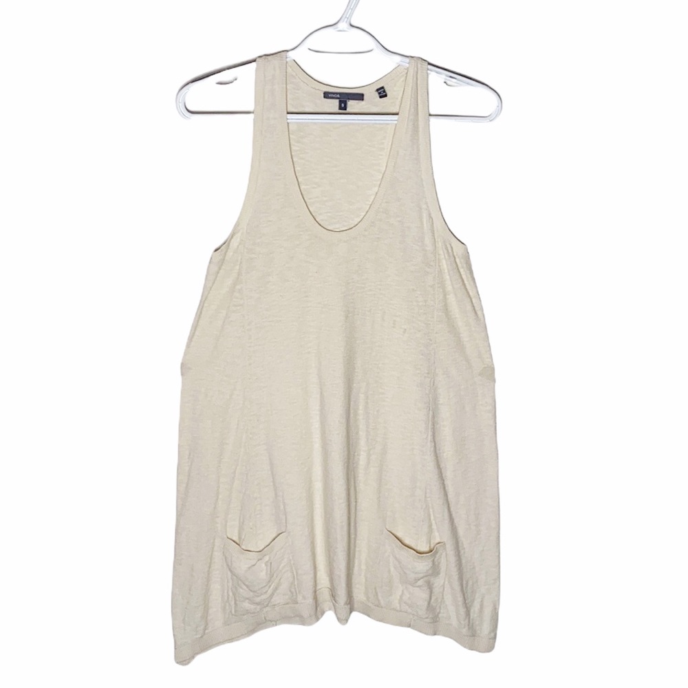 Vince textured sweater tank with pockets size S